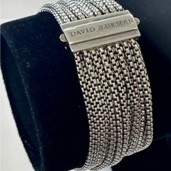 David Yurman Sterling Silver 8 row box chain Bracelet - Picture 2 of 6